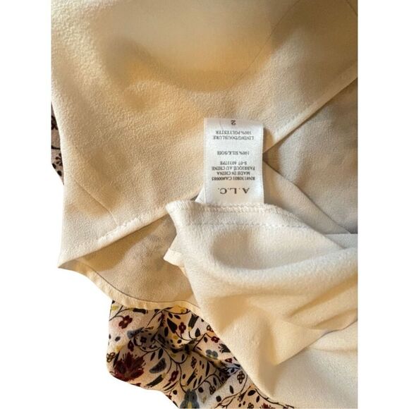 A.L.C  100 silk long sleeve floral dress size 2 - Picture 13 of 15